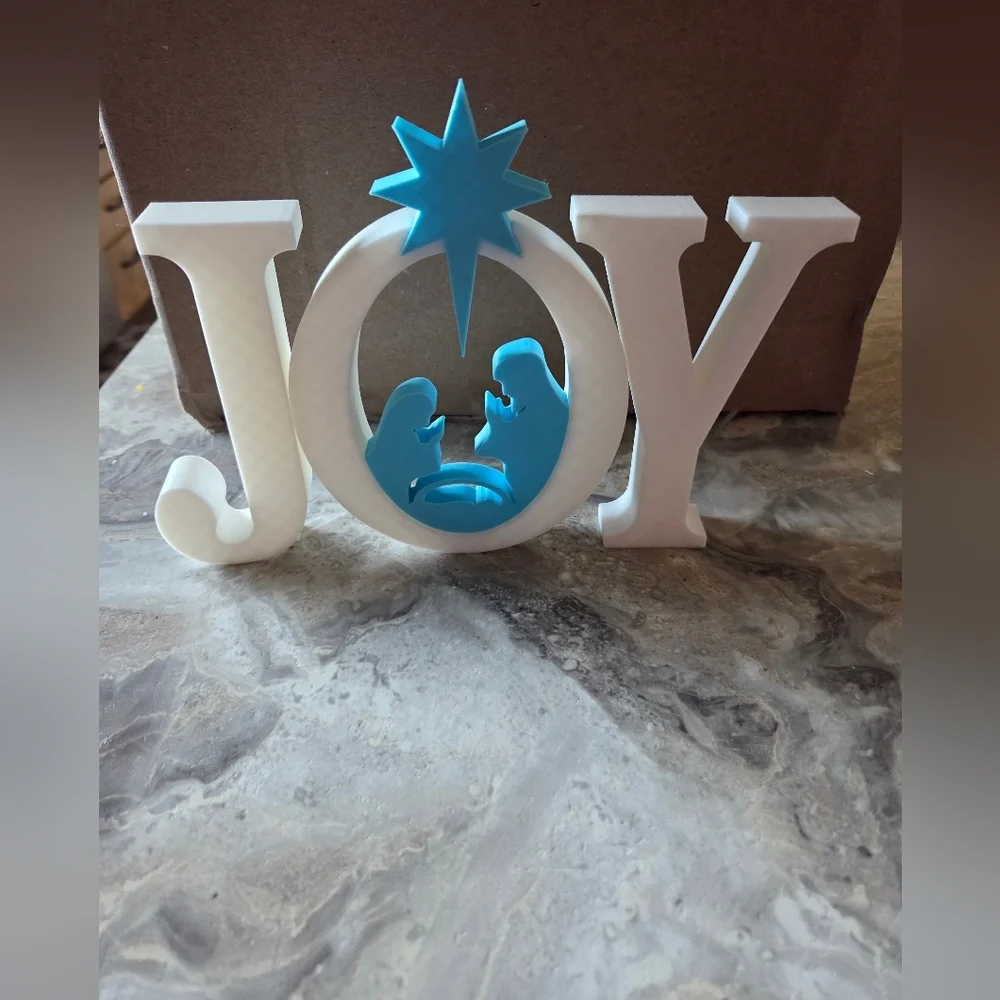 Joy to the World 3-D Printed Shelf Standing Decor